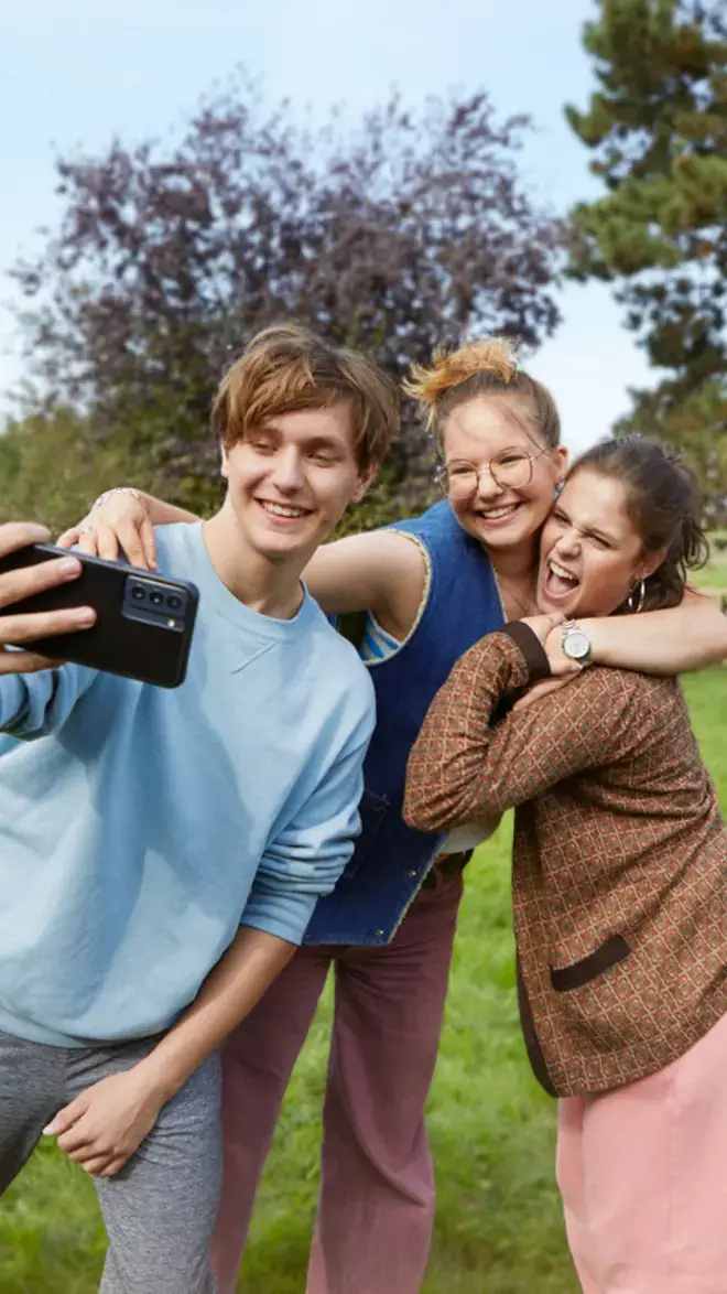 Studenten gezellig op de foto