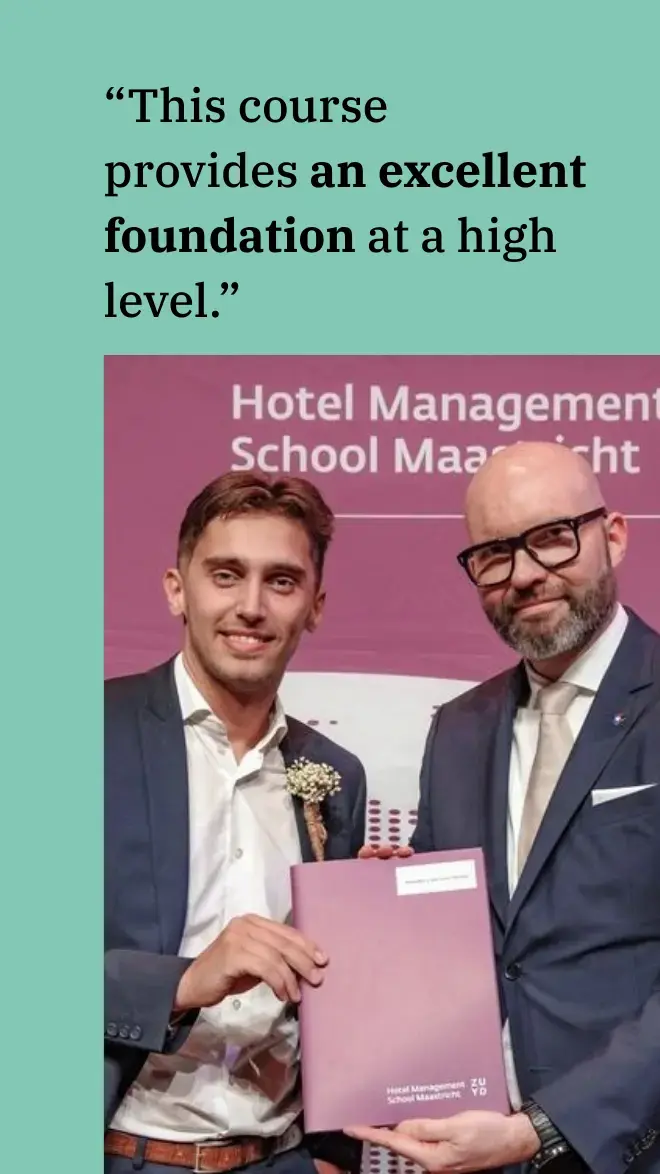 Hotelschool oud-student quote Engels